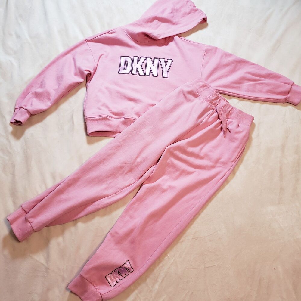 Pink DKNY 2pc Hooded Jogging Suit